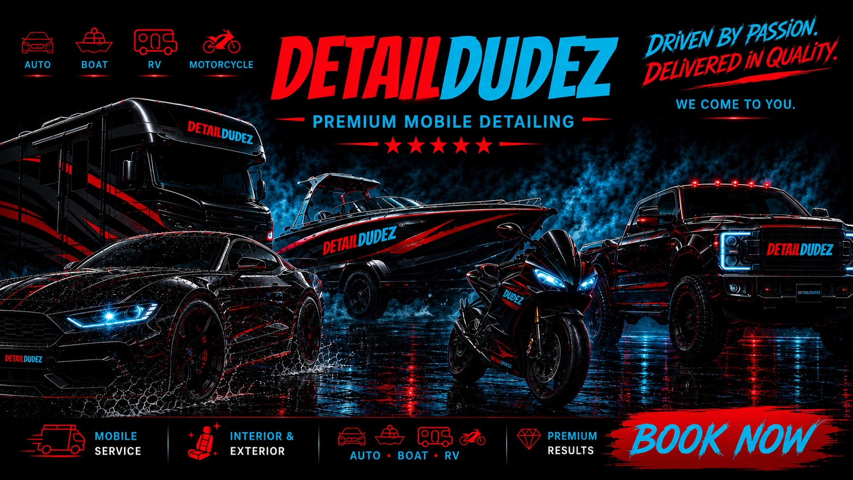 Detail Dudez mobile detailing for auto, boat, RV, and motorcycle